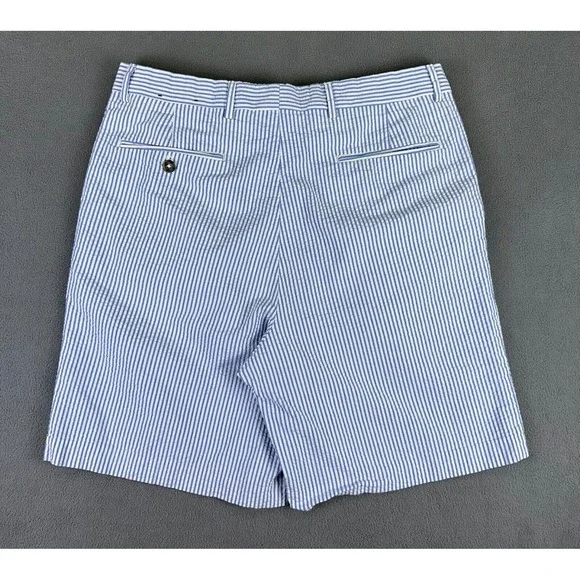 Berle‎ Shorts Mens 34 Regular Blue Hickory Seersucker Pleated Prep Trad Outdoor - Picture 3 of 9